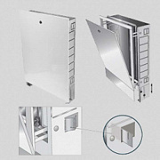 Шкаф коллекторный металлический встраиваемый UNI-FITT 406х670-760х125-195 