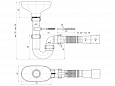 Сифон АНИ 1.1/2"*40 прямоточный с разрывом струи с гибкой трубой 40*40/50