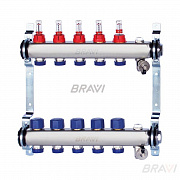 Коллекторная группа с расходомерами Bravi выходы 8X3/4 Евроконус 