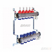 Коллекторная группа с расходомерами Bravi выходы 4X3/4 Евроконус 