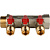 Коллектор STOUT c кранами 1" 3 выхода 1/2' (красные ручки) 